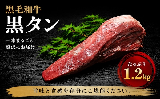 (冷凍) 黒毛和牛 タン 1本 1.2kg／ふるさと納税 牛たん ブロック 牛タン 国産 やわらか グルメ お取り寄せ 牛肉 ギフト A5 キャンプ 父の日 母の日 お中元 暑中見舞い お土産 焼肉 正月 キャンプ 奈良県 宇陀市 うし源本店