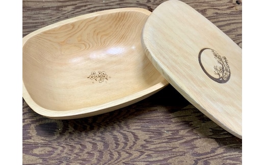 木曽檜 バスタブ型 弁当箱 【 桜 】 ランチ タブ ／ 津田瑞苑 ボウルが弁当箱に！ 木製 ヒノキ ガラスコート お弁当 奈良県 宇陀市