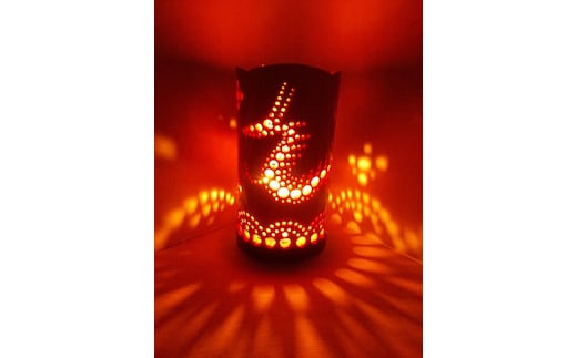 竹製キャンドルホルダー 龍 Ｒ-2 (表皮剥ぎタイプ) ／ 竜 たつ 天然素材 癒し 環境保全 おうち時間 キャンプ