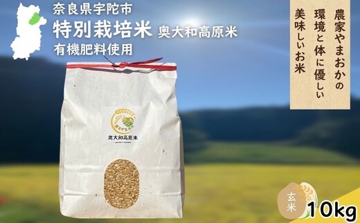 特別栽培米 ＜令和7年産 玄米 10kg＞ / ふるさと納税 栽培期間中農薬不使用 米 お米 こめ コメ 国産 新米 玄米 農家やまおか 奈良県 宇陀市