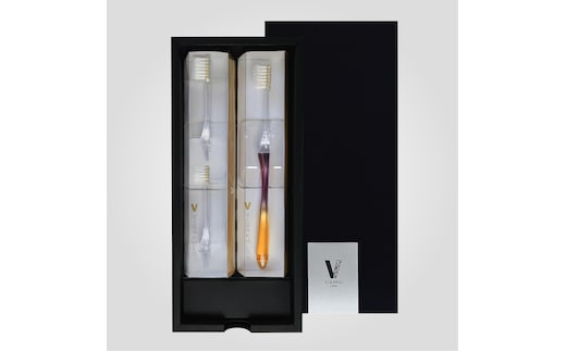 ＜アプリコットオレンジ＞e-vigaku ギフトセット (持ち手1本・標準ブラシ2本・コンパクトブラシ1本) 【tm-AO002-A】【株式会社タナベ】