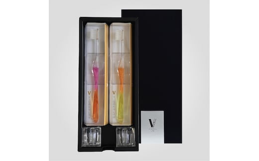 VIGAKU LAB.ギフトセット グラデーションウォームカラー（スタンド付き） ／ タナベ 歯ブラシ クレンジングブラシ ビガクラボ ハミガキ 大人用 プレゼント ギフト 奈良県 田原本町