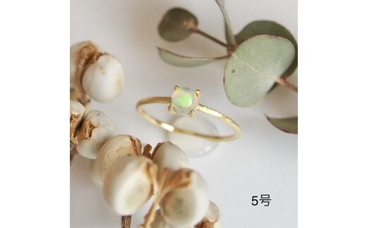 5号 オパール リング (Silver925 18KGP仕上げ) 指輪 ／ Maco アクセサリー シルバー ヘアライン加工 プレゼント 奈良県 田原本町