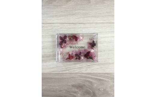 ハーバリウムプレート Happy Wedding （オイル少量タイプ） パープル ／ kanon インテリア プリザーブドフラワー ドライフラワー ハンドメイド品 奈良県 田原本町