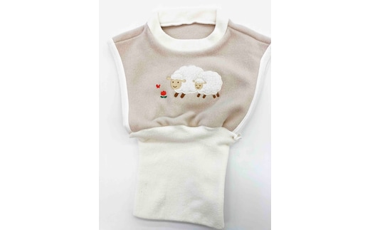 腹巻付ベスト ひつじのお散歩（サイズ80～100） ／ まちづくり観光振興機構 キッズ 子供 防寒 冷え対策 奈良県 田原本町