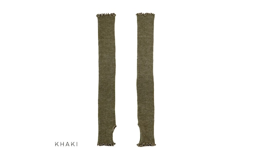 アームウォーマー ニュアンスカラー カーキ ／ まちづくり観光振興機構 アームカバー レディース メンズ 冷え防止 国産 奈良県 田原本町