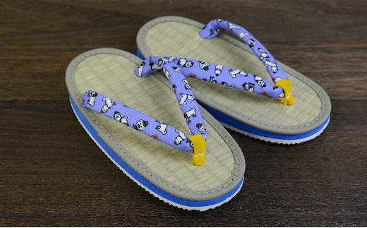 雪丸草履 子ども用 ブルー ファッション 靴 シューズ 6寸・18cm