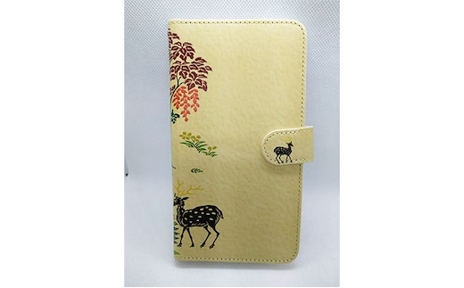抗ウィルス！天平文様手帳型スマートフォンケース Cデザイン Lサイズ 小物 