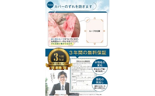 羽毛布団シングル二枚合わせ 合掛布団0.8kg/肌掛布団0.3kg オール