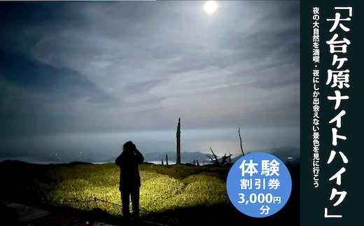 「大台ヶ原ナイトハイク」夜の大自然を満喫・夜にしか出会えない景色に行こう体験割引券（3,000円分）