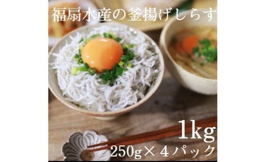 釜揚げしらす1kg（250g×４パック）【福扇水産】(A498-1)