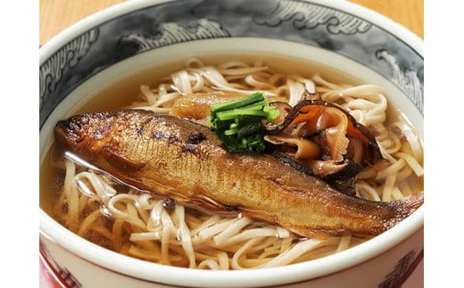 鮎甘露煮の蕎麦セット（温そば・冷やしとろろそば各2人前）(A629-2)