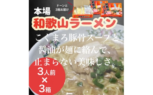 本場和歌山ラーメン【1箱3人前×3箱】(A903-1)