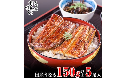国産うなぎ蒲焼き大サイズ150g5本セット(A998-2)