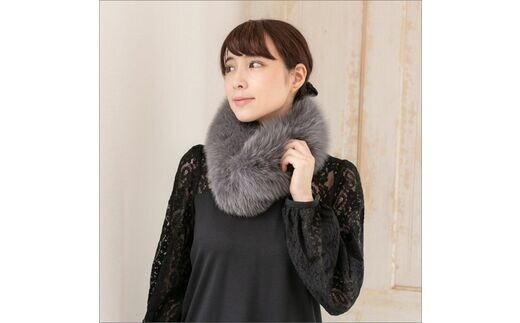 【0409-2】フィンランド産SAGAフォックスチョーカー ライトグレー