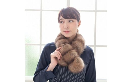 【0427】毛皮の王様 ロシアンセーブルダブルフェースロングマフラー ワイルド