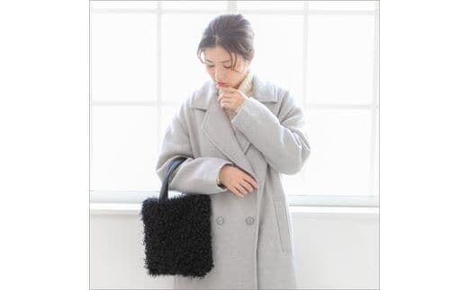 【0452-1】くるくる可愛い！カルガンラム手提げバッグ ブラック