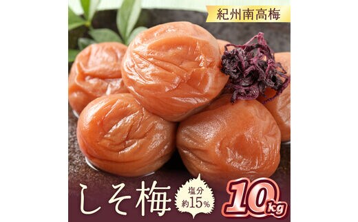 紀州南高梅 しそ梅(塩分15%) 10kg【0462-3】