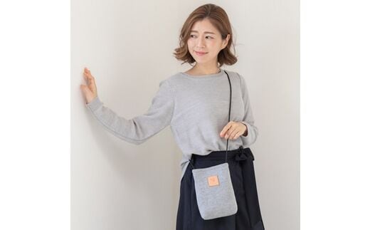 【0731-1】感動を生む吊り編みの技！天竺ニットサコッシュ グレー
