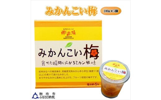 【0920-3】みかんこい梅 100ｇ×5個