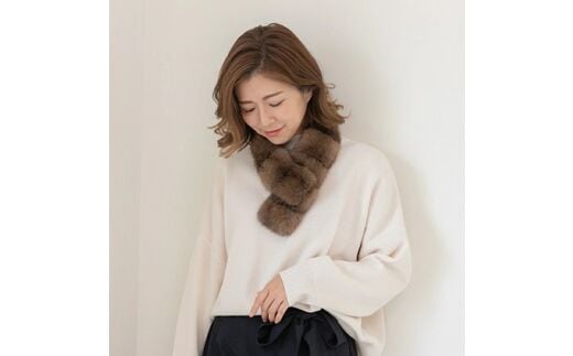 【0974】毛皮の王様 ロシアンセーブルチョーカー Wフルシルバリー