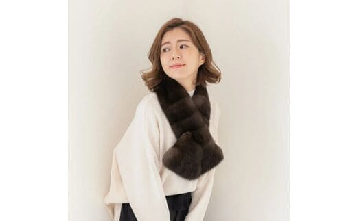 【0976-1】毛皮の王様 ロシアンセーブル切替えチョーカー ファーム