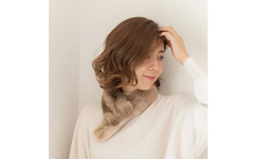 【0981-3】毛皮の宝石 NAFAミンクDFチョーカー マーブル