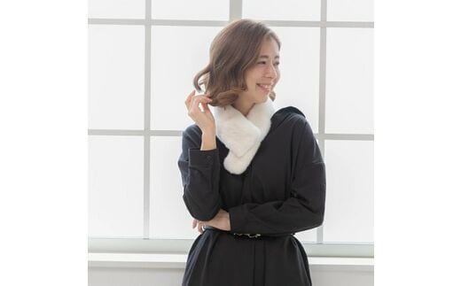 【0981-4】毛皮の宝石 NAFAミンクDFチョーカー ホワイト