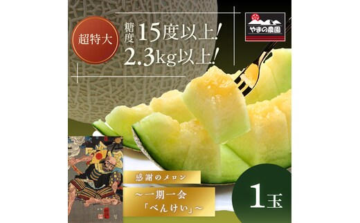 やまの農園 感謝のメロン～一期一会「べんけい」～1玉≪先行予約≫【2026年7月中旬より順次発送予定】