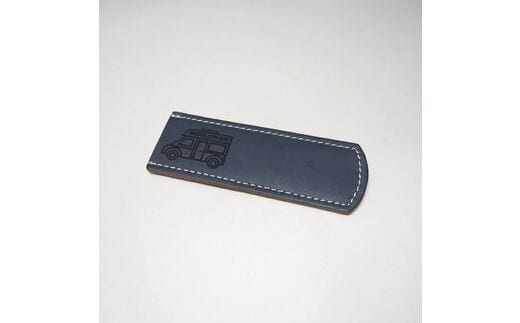 【1014-2_1】キャンピングカーロゴがお洒落！ 牛革ハンドルカバー NV