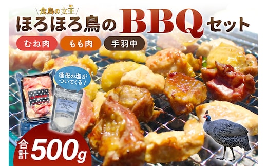 【1261-1】ほろほろ鳥のBBQセット逢母の塩付(1～2人前）