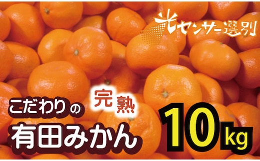 【2025年12月発送予約分】＼光センサー選別／農家直送 こだわりの完熟有田みかん 約10kg＋250g(傷み補償分) 【ご家庭用】【12月発送】 有機質肥料100% 有田みかん みかん ミカン 蜜柑 柑橘 果物 フルーツ 甘い 温州みかん 先行予約【nuk101-12B】