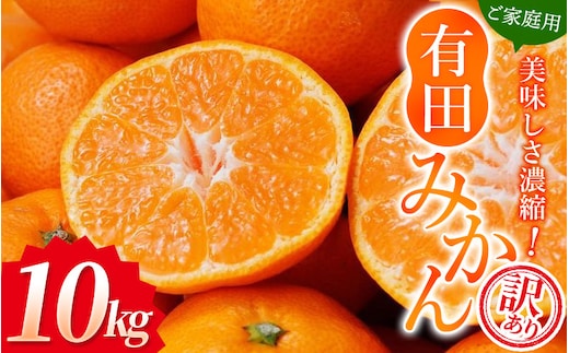 【訳あり】農家直送 有田みかん 約10kg ご家庭用 サイズ混合 ※2025年11月中旬より順次発送予定（お届け日指定不可）※北海道・沖縄・離島への配送不可 訳ありみかん 温州みかん サイズ混合 訳ありみかん 温州みかん 有機質肥料100% ふるさと納税 柑橘 有田 産地直送【nuk138F】