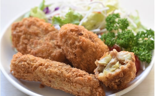 素材と手作りにこだわったコロッケ・メンチカツのセット (コロッケ：60g×5個×2袋、牛すじコロッケ：60g×5個×2袋、メンチカツ：60g×3個×3袋) / コロッケ メンチカツ 揚げ物 惣菜 お惣菜 おかず 【okd007】