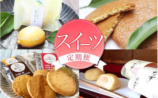 定期便 【新宮市】スイーツセット 4回 / ケーキ マイヤーレモン レモン 焼菓子 和菓子 サブレ まんじゅう 饅頭 ミルク みかん ご当地【tkb137】