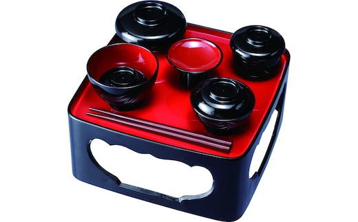 【6.0寸】仏器膳 黒内朱 椀付【YG375】