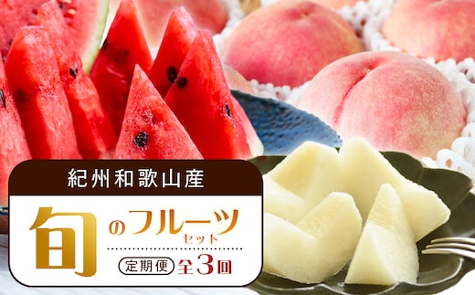 【全3回 定期便】 紀州和歌山産旬のフルーツセット（6月：スイカ・7月：桃・8月：梨） ［UT138］