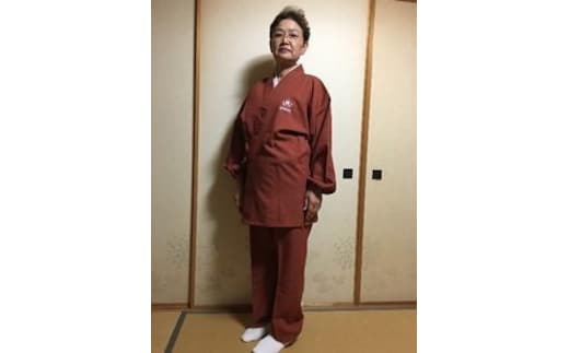 作務衣（春・夏・秋用）【レンガ・Lサイズ】