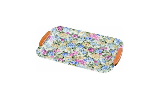 布張りTeaトレー 40cm 取手付 フローラ【YG38】