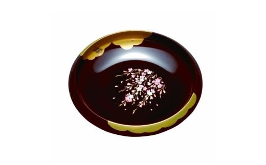 7.5寸 菓子鉢 溜 金雲さくら【YG67】