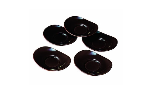 4.5寸 茶托 茶たく 長角型 溜 松葉 5枚組 五枚 セット 湯道具 茶道具 和食器 食器 お皿 プレート 漆器【YG101】