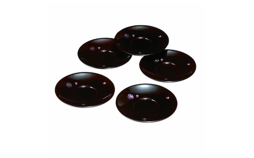 4.0寸 茶托 茶たく 貝貼梅 (5枚組)【YG103】