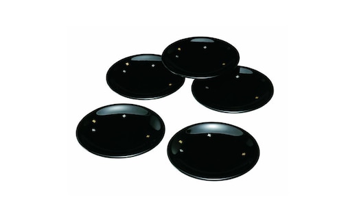 5.0寸 銘々皿 黒 千鳥 (5枚組)【YG111】