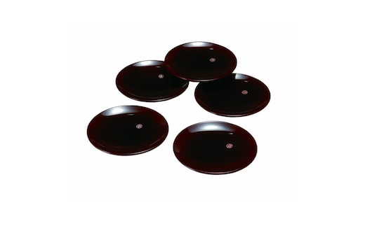 4.2寸 銘々皿 総溜 明月 (5枚組)【YG114】