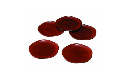 5.0寸 梅型銘々皿 春慶杢(5枚組)【YG123】