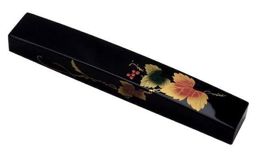 紀州漆器 文鎮 ペーパーウェイト 長型 黒 ツタ【YG150】