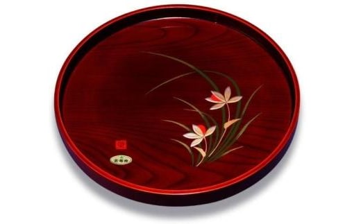 木製丸盆 30cm 春らん【YG390】