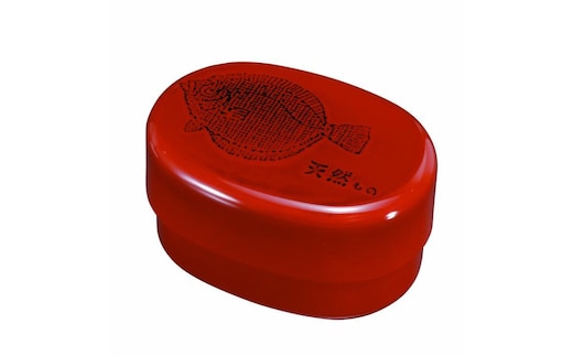 小判入子弁当箱 根来 ひらめ（中子なし）シール付 ［YG484］