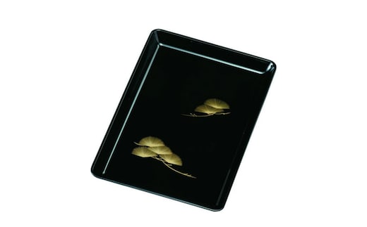 8.0 切手盆 黒 松 ［YG534］