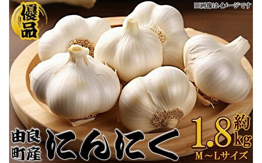 由良町産にんにく 優品 約1.8kg(900g×2／M～Lサイズ)【SL18】